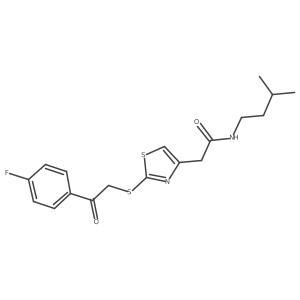 2-(2-((2-(4-fluorophenyl)-2-oxoethyl)thio)thiazol-4-yl)-N-isopentylacetamide结构式