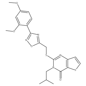 2-({[3-(2,4-dimethoxyphenyl)-1,2,4-oxadiazol-5-yl]methyl}sulfanyl)-3-(2-methylpropyl)-3H,4H-thieno[3,2-d]pyrimidin-4-one Structure