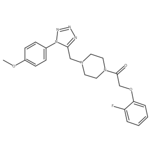 2-(2-fluorophenoxy)-1-(4-((1-(4-methoxyphenyl)-1H-tetrazol-5-yl)methyl)piperazin-1-yl)ethanone结构式
