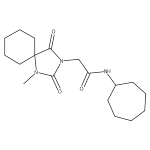 N~1~-cycloheptyl-2-(1-methyl-2,4-dioxo-1,3-diazaspiro[4.5]dec-3-yl)acetamide结构式