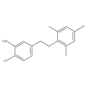 2-Chloro-5-[(4-chloro-2,6-dimethylphenoxy)methyl]benzenamine Structure