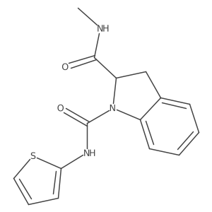 N2-methyl-N1-(thiophen-2-yl)indoline-1,2-dicarboxamide结构式
