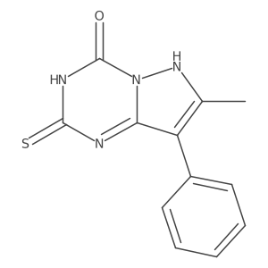 7-Methyl-8-phenyl-2-thioxo-2,3-dihydropyrazolo[1,5-a][1,3,5]triazin-4(1H)-one结构式