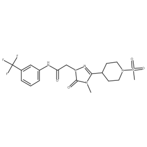 2-(4-methyl-3-(1-(methylsulfonyl)piperidin-4-yl)-5-oxo-4,5-dihydro-1H-1,2,4-triazol-1-yl)-N-(3-(trifluoromethyl)phenyl)acetamide Structure