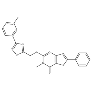 3-methyl-2-({[3-(3-methylphenyl)-1,2,4-oxadiazol-5-yl]methyl}sulfanyl)-6-phenyl-3H,4H-thieno[3,2-d]pyrimidin-4-one Structure