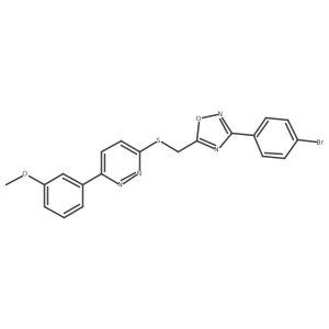 3-(4-Bromophenyl)-5-(((6-(3-methoxyphenyl)pyridazin-3-yl)thio)methyl)-1,2,4-oxadiazole Structure