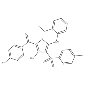 (3-Amino-5-((2-ethylphenyl)amino)-4-tosylthiophen-2-yl)(4-chlorophenyl)methanone结构式