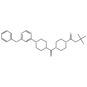 Tert-butyl 4-[1-(6-phenoxypyrimidin-4-yl)piperidine-4-carbonyl]piperazine-1-carboxylate Structure