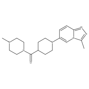 Cc1nnc2ccc(N3CCC(C(=O)N4CCN(C)CC4)CC3)nn12结构式