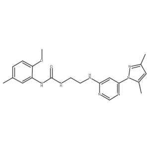 1-(2-((6-(3,5-dimethyl-1H-pyrazol-1-yl)pyrimidin-4-yl)amino)ethyl)-3-(2-methoxy-5-methylphenyl)urea Structure