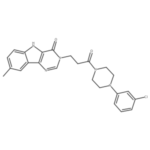 3-(3-(4-(3-chlorophenyl)piperazin-1-yl)-3-oxopropyl)-8-methyl-3H-pyrimido[5,4-b]indol-4(5H)-one结构式