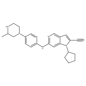 7-Cyclopentyl-2-[[5-(3-methyl-1-piperazinyl)-2-pyridinyl]amino]-7h-pyrrolo[2,3-d]pyrimidine-6-carbonitrile结构式