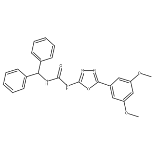 1-Benzhydryl-3-(5-(3,5-dimethoxyphenyl)-1,3,4-oxadiazol-2-yl)urea结构式