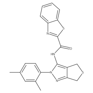 N-(2-(2,4-dimethylphenyl)-4,6-dihydro-2H-thieno[3,4-c]pyrazol-3-yl)benzo[d]thiazole-2-carboxamide结构式