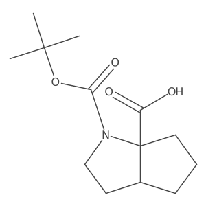 (3aR,6aR)-1-(tert-Butoxycarbonyl)octahydrocyclopenta[b]pyrrole-6a-carboxylic acid结构式