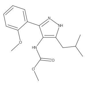 methyl N-[3-(2-methoxyphenyl)-5-(2-methylpropyl)-1H-pyrazol-4-yl]carbamate Structure