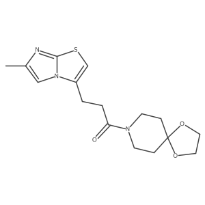 3-(6-Methylimidazo[2,1-b]thiazol-3-yl)-1-(1,4-dioxa-8-azaspiro[4.5]decan-8-yl)propan-1-one结构式