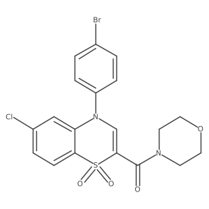 (4-(4-bromophenyl)-6-chloro-1,1-dioxido-4H-benzo[b][1,4]thiazin-2-yl)(morpholino)methanone Structure