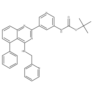 tert-butyl N-[5-[5-phenyl-4-(pyridin-2-ylmethylamino)quinazolin-2-yl]pyridin-3-yl]carbamate结构式