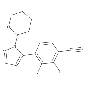 2-Chloro-3-methyl-4-[1-(tetrahydro-2H-pyran-2-yl)-1H-pyrazol-5-yl]benzonitrile Structure