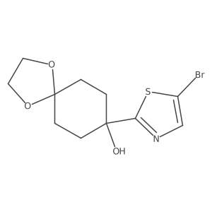 8-(5-Bromo-1,3-thiazol-2-yl)-1,4-dioxaspiro[4.5]decan-8-ol结构式