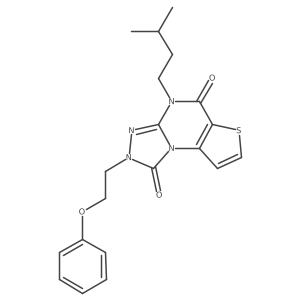 8-(3-Methylbutyl)-11-(2-phenoxyethyl)-5-thia-1,8,10,11-tetrazatricyclo[7.3.0.02,6]dodeca-2(6),3,9-triene-7,12-dione Structure