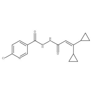 6-chloro-N'-(3,3-dicyclopropylprop-2-enoyl)pyridine-3-carbohydrazide Structure
