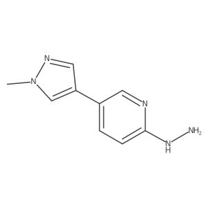 2-hydrazinyl-5-(1-methyl-1H-pyrazol-4-yl)pyridine Structure