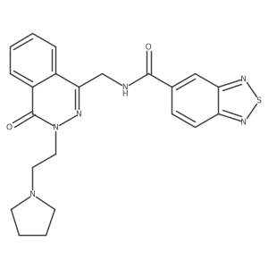 N-((4-oxo-3-(2-(pyrrolidin-1-yl)ethyl)-3,4-dihydrophthalazin-1-yl)methyl)benzo[c][1,2,5]thiadiazole-5-carboxamide结构式