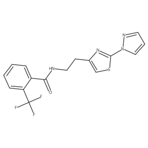 N-(2-(2-(1H-pyrazol-1-yl)thiazol-4-yl)ethyl)-2-(trifluoromethyl)benzamide Structure