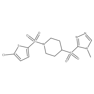 1-((5-chlorothiophen-2-yl)sulfonyl)-4-((4-methyl-4H-1,2,4-triazol-3-yl)sulfonyl)piperidine Structure