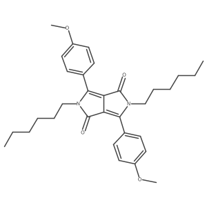 2,5-Dihexyl-3,6-bis(4-methoxyphenyl)pyrrolo[3,4-c]pyrrole-1,4(2h,5h)-dione Structure
