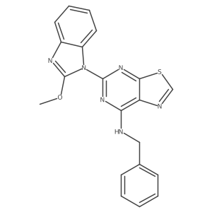 5-(2-Methoxy-1H-benzimidazol-1-yl)-N-(phenylmethyl)thiazolo[5,4-d]pyrimidin-7-amine结构式