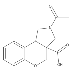 (3aR*,9bR*)-2-acetyl-1,2,3,9b-tetrahydrochromeno[3,4-c]pyrrole-3a(4H)-carboxylic acid结构式