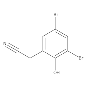 3,5-Dibromo-2-hydroxybenzeneacetonitrile结构式