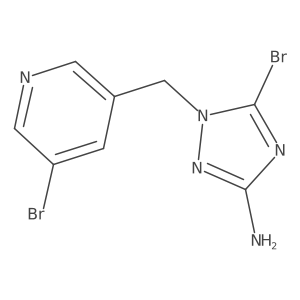 5-bromo-1-[(5-bromopyridin-3-yl)methyl]-1H-1,2,4-triazol-3-amine结构式