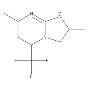 2,7-dimethyl-5-(trifluoromethyl)-2H,3H,5H,6H,7H,8H-imidazo[1,2-a]pyrimidine结构式