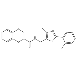 N-((4-methyl-2-(o-tolyl)thiazol-5-yl)methyl)-2,3-dihydrobenzo[b][1,4]dioxine-2-carboxamide结构式