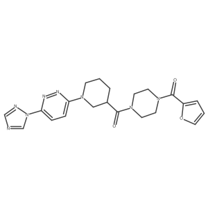 (1-(6-(1H-1,2,4-triazol-1-yl)pyridazin-3-yl)piperidin-3-yl)(4-(furan-2-carbonyl)piperazin-1-yl)methanone Structure