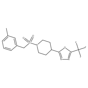 2-(1-((3-Methylbenzyl)sulfonyl)piperidin-4-yl)-5-(trifluoromethyl)-1,3,4-oxadiazole结构式