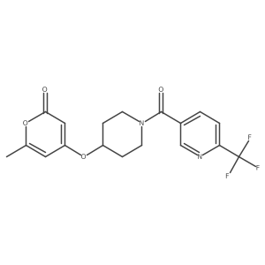 6-methyl-4-((1-(6-(trifluoromethyl)nicotinoyl)piperidin-4-yl)oxy)-2H-pyran-2-one结构式