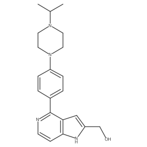 (4-(4-(4-isopropylpiperazin-1-yl)phenyl)-1H-pyrrolo[3,2-c]pyridin-2-yl)methanol结构式