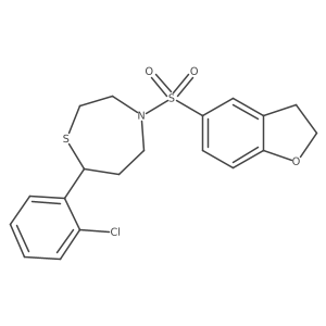 7-(2-Chlorophenyl)-4-((2,3-dihydrobenzofuran-5-yl)sulfonyl)-1,4-thiazepane结构式