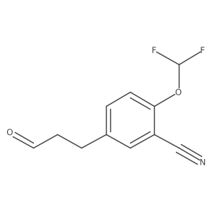 2-(Difluoromethoxy)-5-(3-oxopropyl)benzonitrile结构式