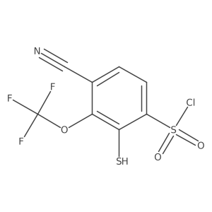 4-Cyano-2-mercapto-3-(trifluoromethoxy)benzenesulfonyl chloride结构式