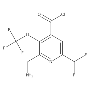 2-(Aminomethyl)-6-(difluoromethyl)-3-(trifluoromethoxy)pyridine-4-carbonyl chloride Structure