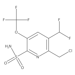 2-(Chloromethyl)-3-(difluoromethyl)-5-(trifluoromethoxy)pyridine-6-sulfonamide Structure