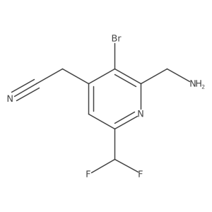 2-(Aminomethyl)-3-bromo-6-(difluoromethyl)pyridine-4-acetonitrile Structure