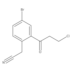 Benzeneacetonitrile, 4-bromo-2-(3-chloro-1-oxopropyl)- Structure