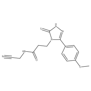 N-(cyanomethyl)-3-[3-(4-methoxyphenyl)-5-sulfanyl-4H-1,2,4-triazol-4-yl]propanamide Structure